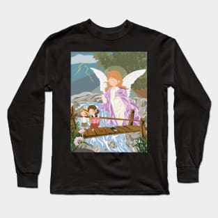 Guardian Angel with children Long Sleeve T-Shirt